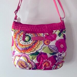 Vera Bradley quilt Nylon Hot pk/Orange/Green EUC